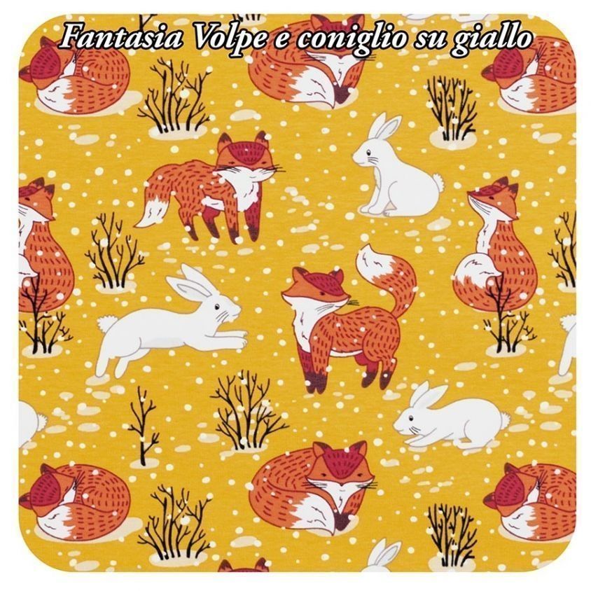 Fantasia Volpe e coniglio su giallo